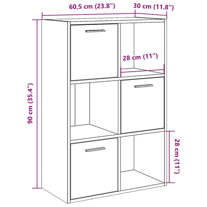 Boekenkast 60,5x30x90 cm bewerkt hout oud houtkleurig