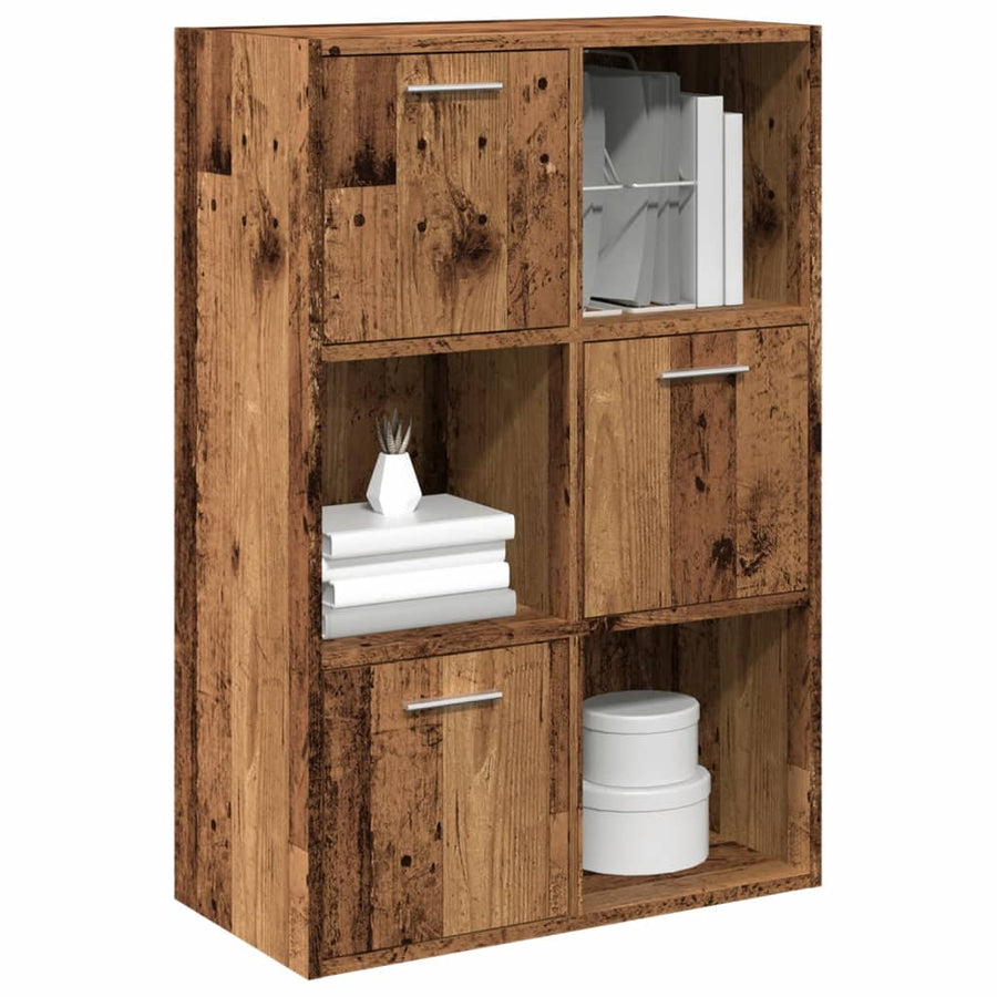 Boekenkast 60,5x30x90 cm bewerkt hout oud houtkleurig