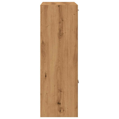 Boekenrek 60,5x30x90 cm bewerkt hout artisanaal eikenkleurig