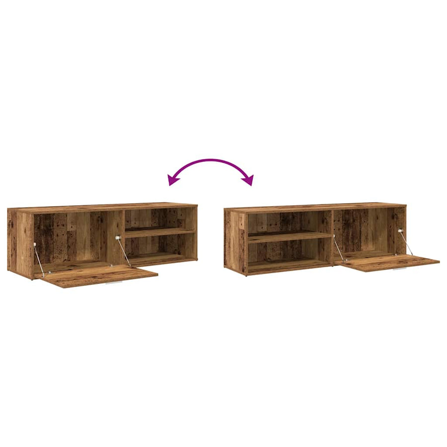 Tv-meubel 120x34x37 cm bewerkt hout oud houtkleurig