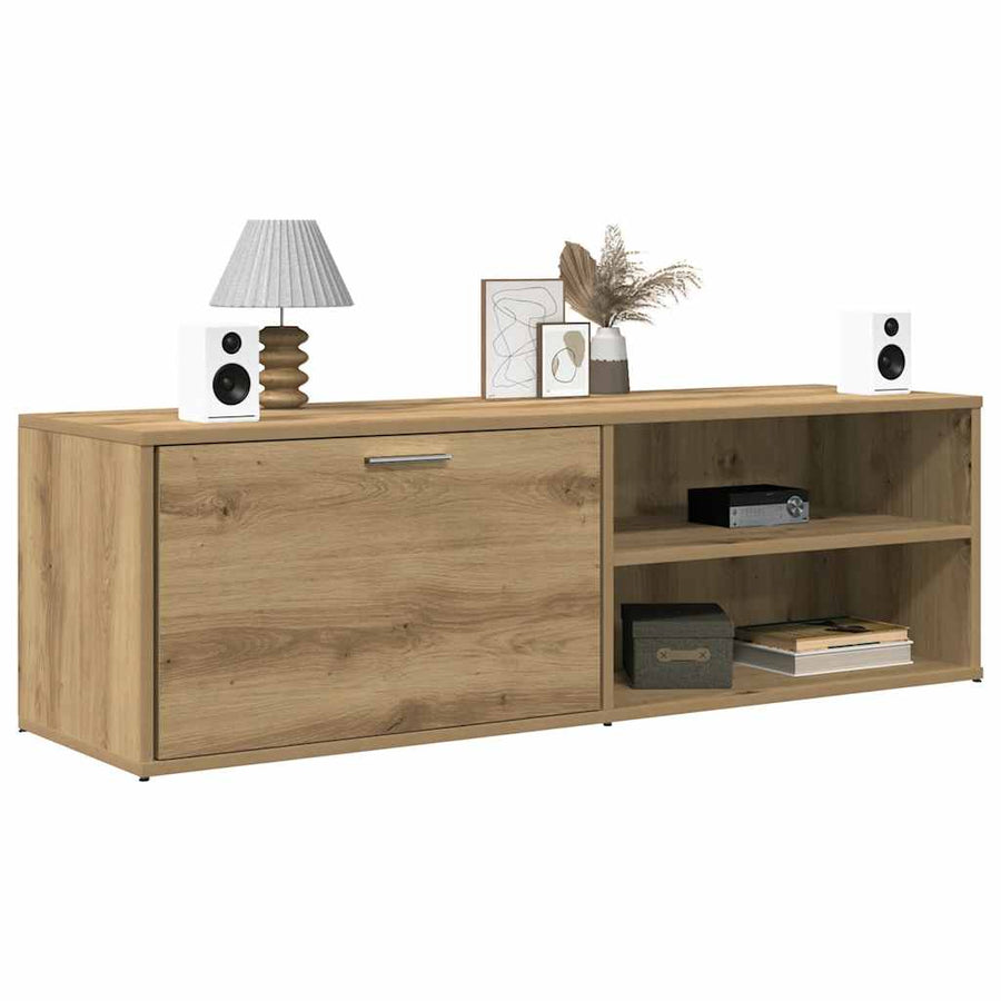 Tv-meubel 120x34x37 cm bewerkt hout artisanaal eikenkleur