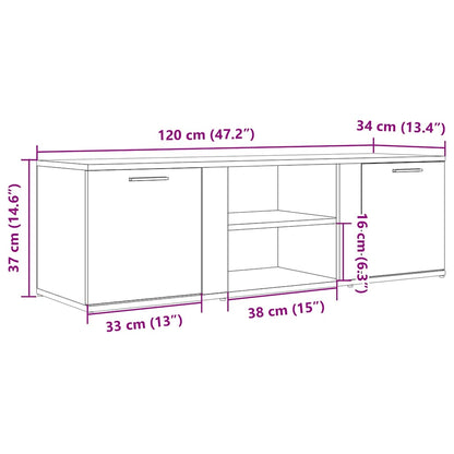Tv-meubel 120x34x37 cm bewerkt hout oud houtkleurig