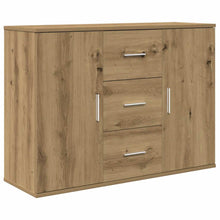 Dressoir 90x29,5x65 cm bewerkt hout artisanaal eikenkleur