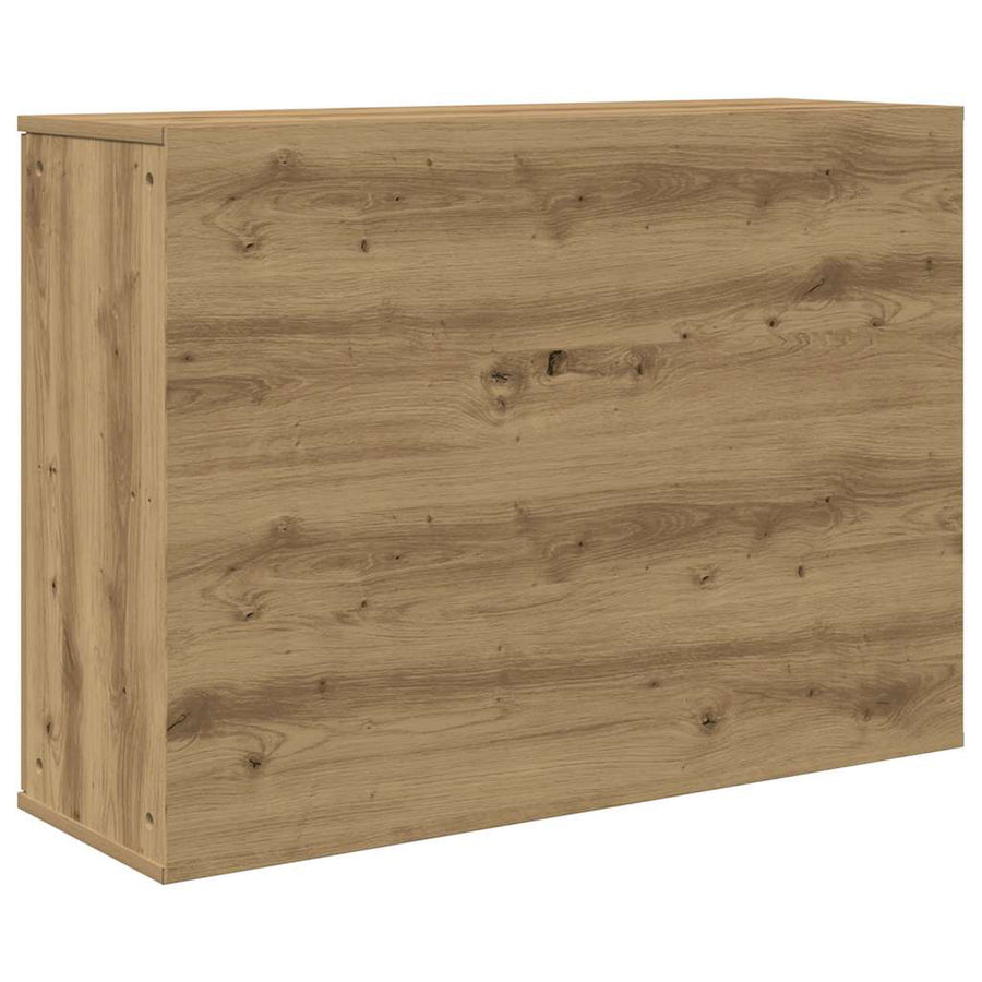 Dressoir 90x29,5x65 cm bewerkt hout artisanaal eikenkleur