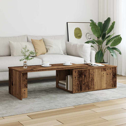 Salontafel 150x50x35 cm bewerkt hout oud houtkleurig