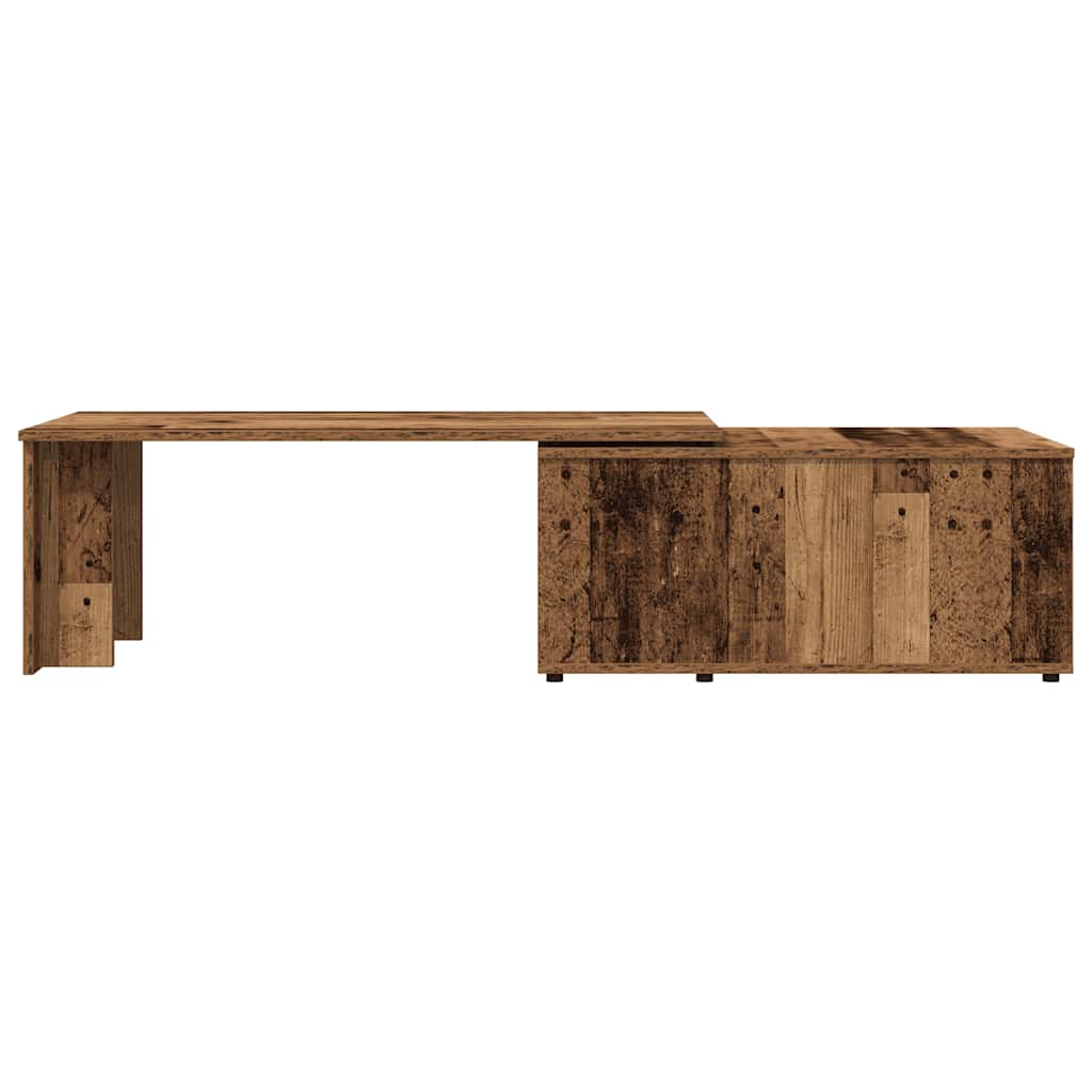Salontafel 150x50x35 cm bewerkt hout oud houtkleurig