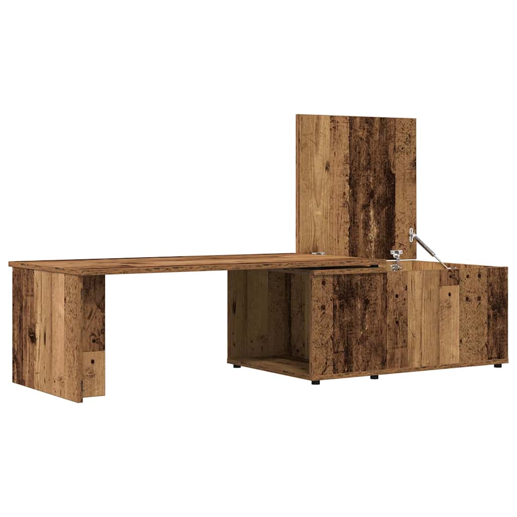 Salontafel 150x50x35 cm bewerkt hout oud houtkleurig