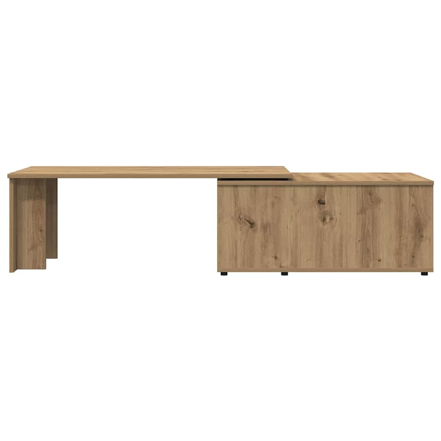 Salontafel 150x50x35 cm bewerkt hout artisanaal eikenkleur