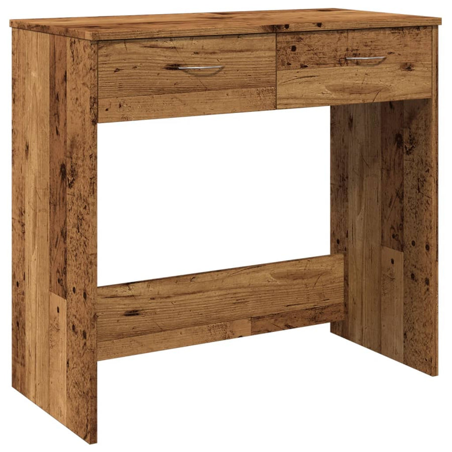 Bureau 80x40x75 cm bewerkt hout oud houtkleurig