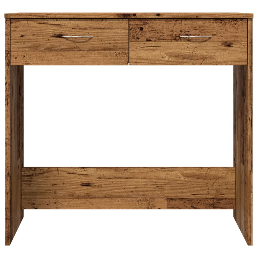 Bureau 80x40x75 cm bewerkt hout oud houtkleurig