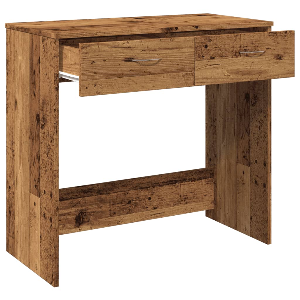 Bureau 80x40x75 cm bewerkt hout oud houtkleurig