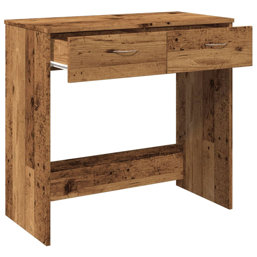 Bureau 80x40x75 cm bewerkt hout oud houtkleurig