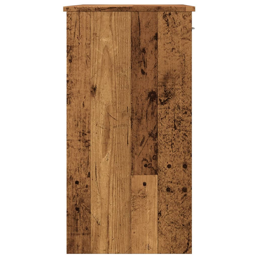 Bureau 80x40x75 cm bewerkt hout oud houtkleurig