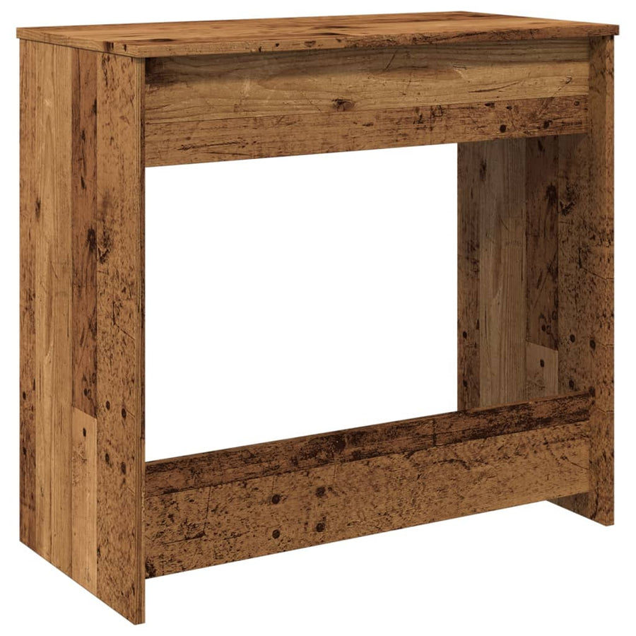 Bureau 80x40x75 cm bewerkt hout oud houtkleurig
