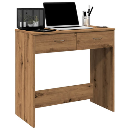Bureau 80x40x75 cm bewerkt hout artisanaal eikenkleurig