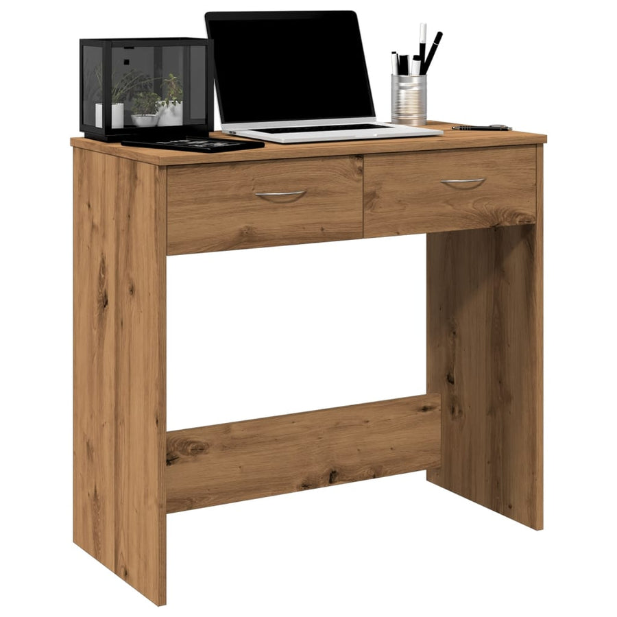 Bureau 80x40x75 cm bewerkt hout artisanaal eikenkleurig