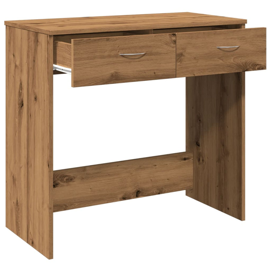 Bureau 80x40x75 cm bewerkt hout artisanaal eikenkleurig