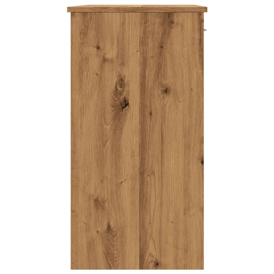 Bureau 80x40x75 cm bewerkt hout artisanaal eikenkleurig