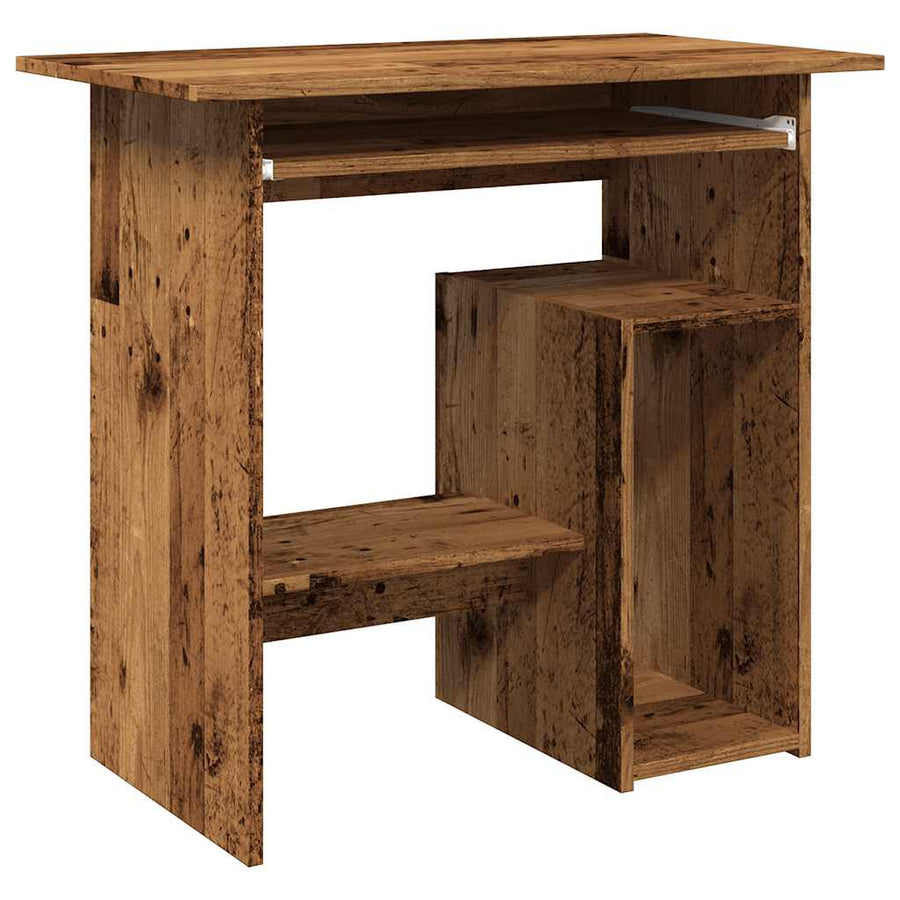 Bureau 80x45x74 cm bewerkt hout oud houtkleurig