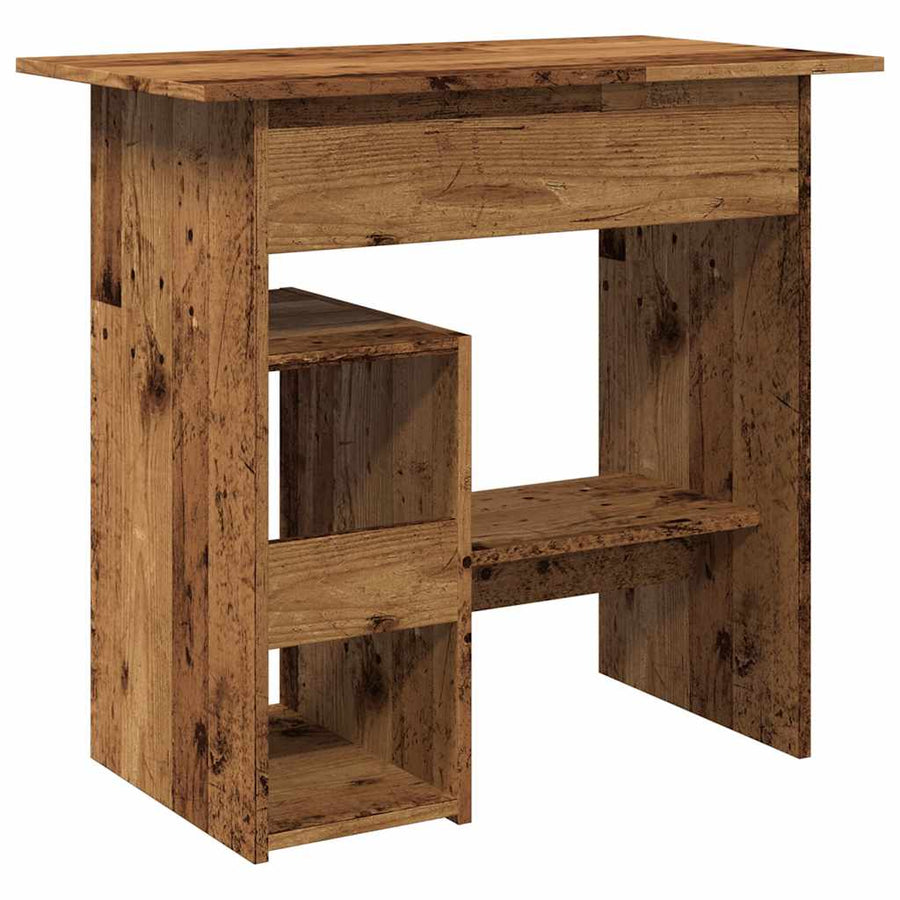 Bureau 80x45x74 cm bewerkt hout oud houtkleurig