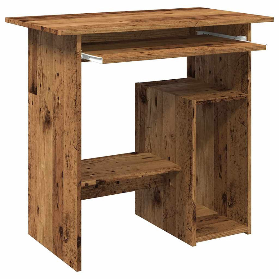 Bureau 80x45x74 cm bewerkt hout oud houtkleurig