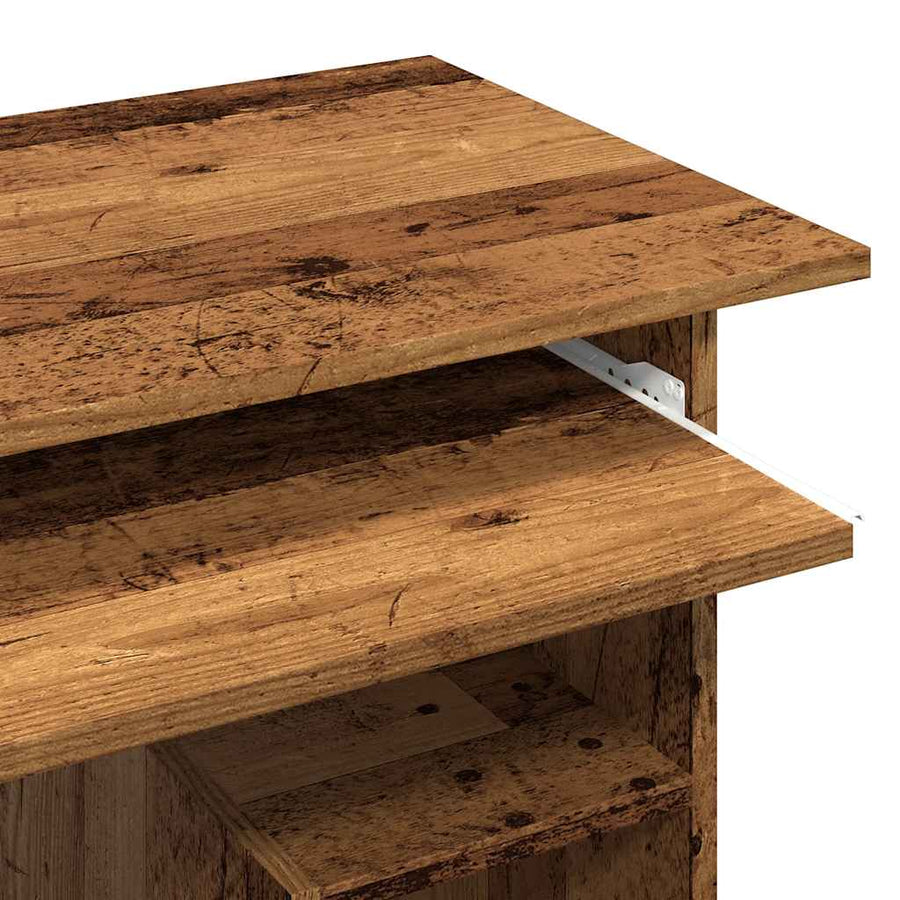 Bureau 80x45x74 cm bewerkt hout oud houtkleurig