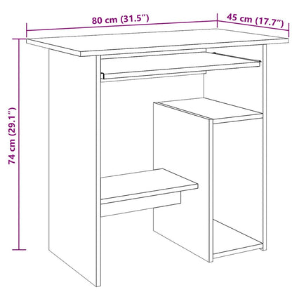 Bureau 80x45x74 cm bewerkt hout oud houtkleurig