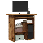 Bureau 80x45x74 cm bewerkt hout oud houtkleurig muurmontage