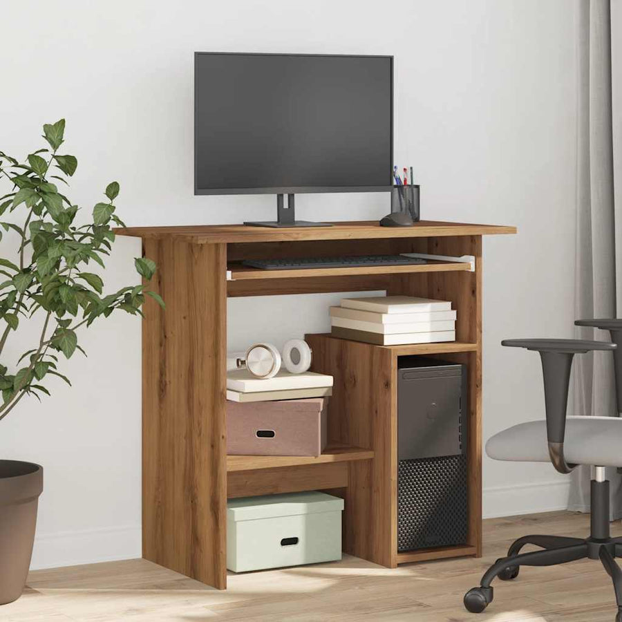 Bureau 80x45x74 cm bewerkt hout artisanaal eikenkleur