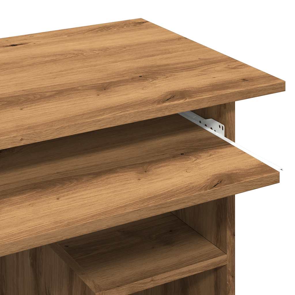 Bureau 80x45x74 cm bewerkt hout artisanaal eikenkleur