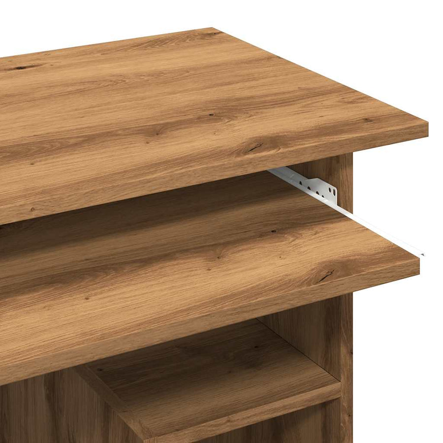 Bureau 80x45x74 cm bewerkt hout artisanaal eikenkleur