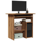 Desk 80x45x74 cm treated wood artisanal oak color