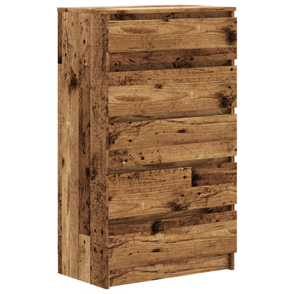Ladekast 60x36x103 cm bewerkt hout oud houtkleurig