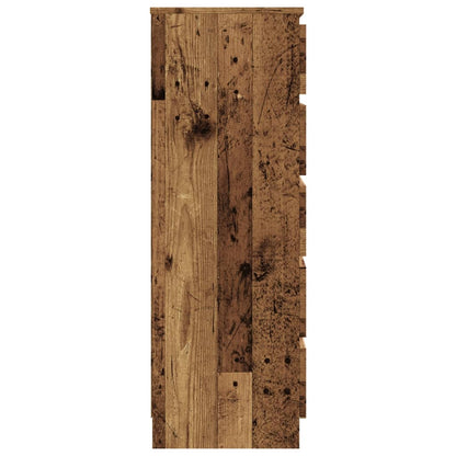Ladekast 60x36x103 cm bewerkt hout oud houtkleurig