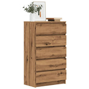 Ladekast 60x36x103 cm bewerkt hout eiken