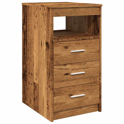 Ladekast 40x50x76 cm bewerkt hout oud houtkleurig