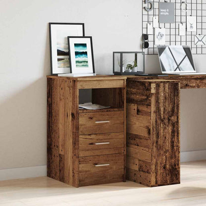 Ladekast 40x50x76 cm bewerkt hout oud houtkleurig