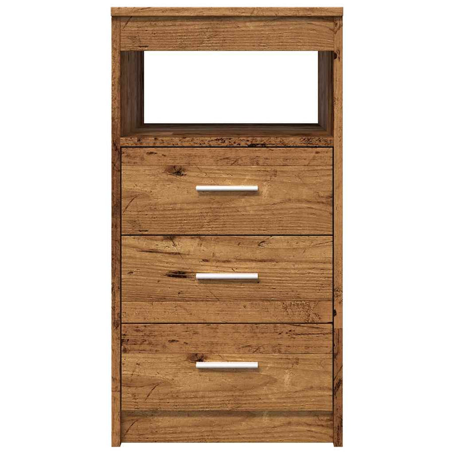 Ladekast 40x50x76 cm bewerkt hout oud houtkleurig