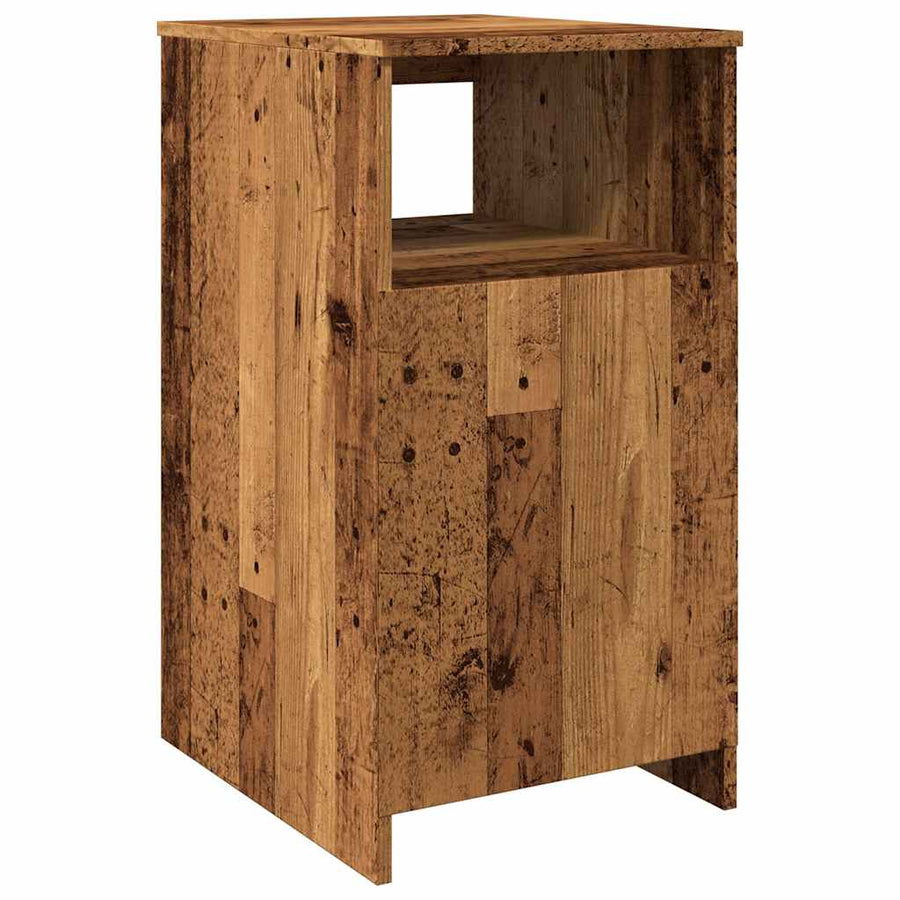Ladekast 40x50x76 cm bewerkt hout oud houtkleurig