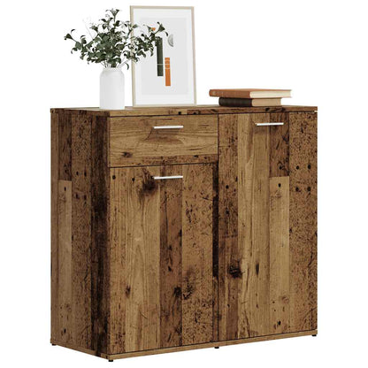 Dressoir 80x36x75 cm bewerkt hout oud houtkleurig