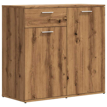 Dressoir 80x36x75 cm bewerkt hout artisanaal eikenkleur