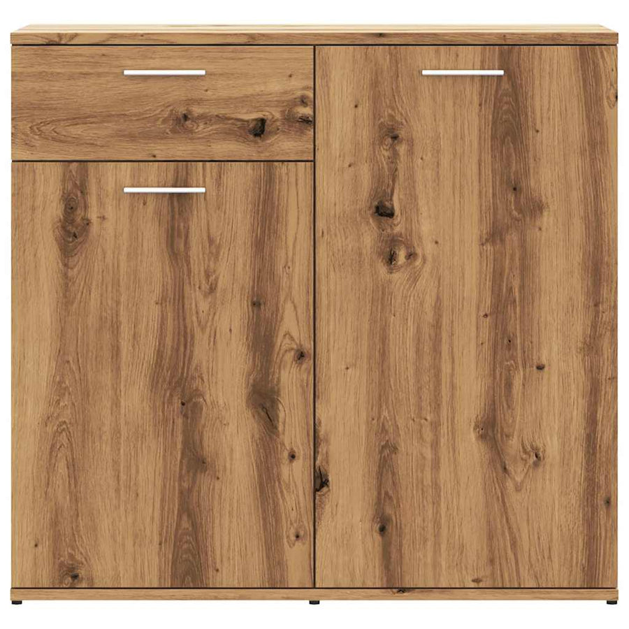 Dressoir 80x36x75 cm bewerkt hout artisanaal eikenkleur