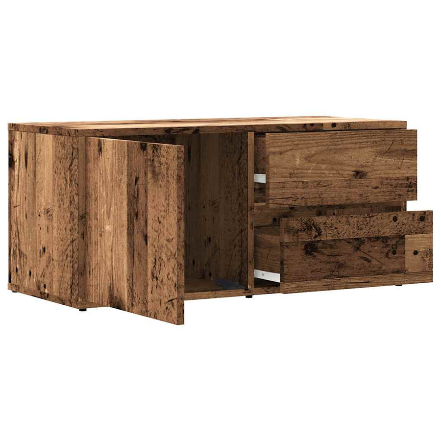 Tv-meubel 80x34x35,5 cm bewerkt hout oud houtkleurig