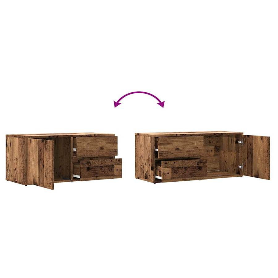 Tv-meubel 80x34x35,5 cm bewerkt hout oud houtkleurig