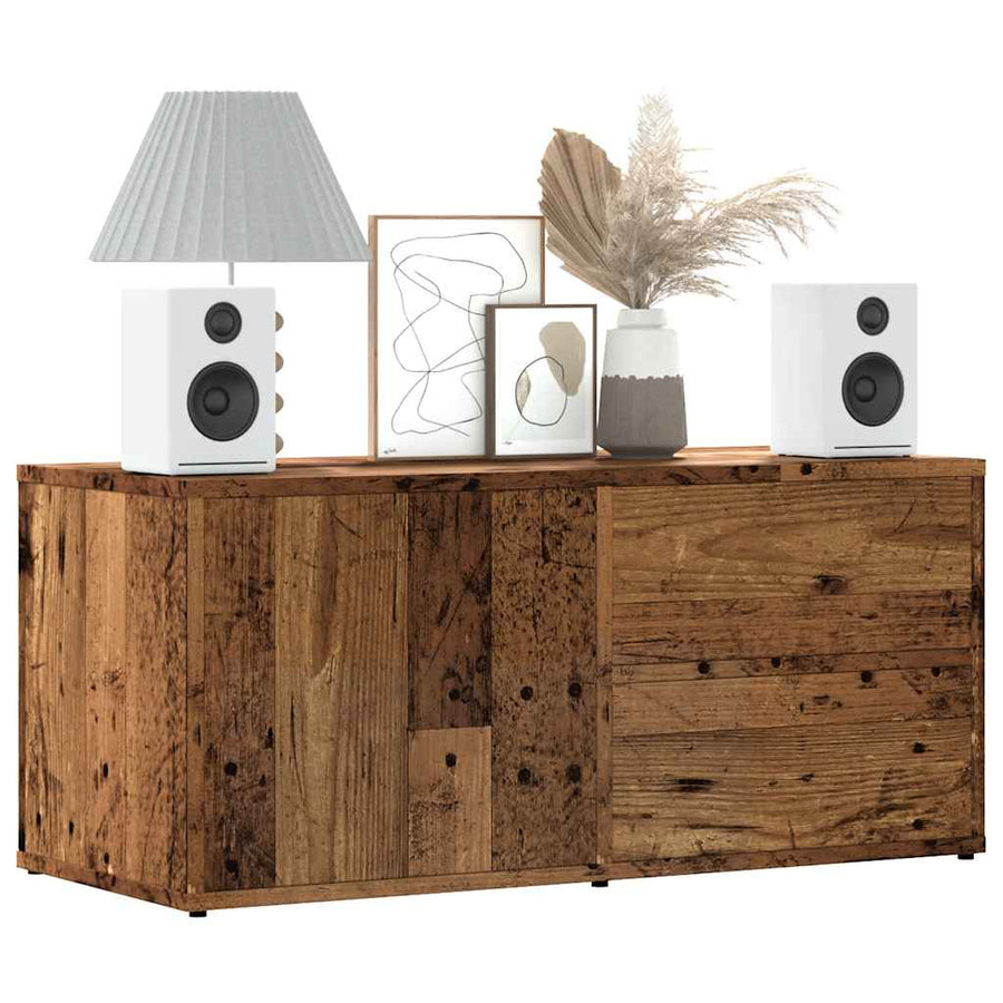 Tv-meubel 80x34x35,5 cm bewerkt hout oud houtkleurig