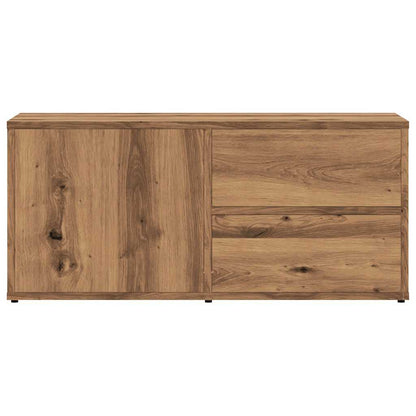 Tv-meubel 80x34x35,5 cm bewerkt hout artisanaal eikenkleur