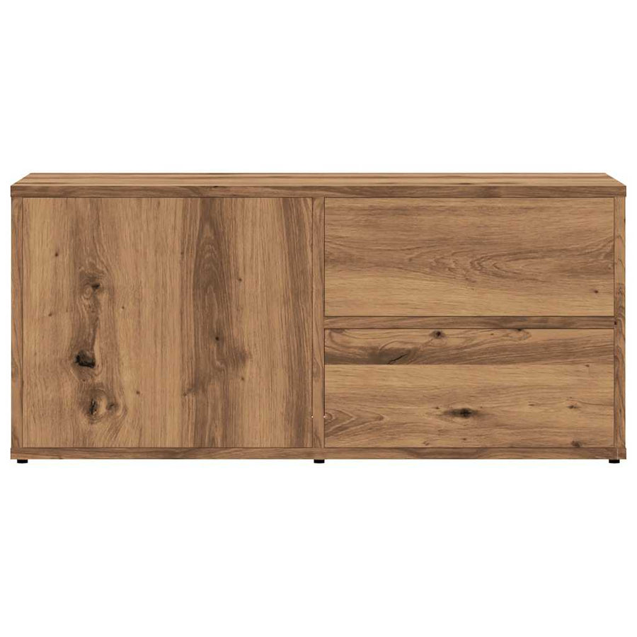 Tv-meubel 80x34x35,5 cm bewerkt hout artisanaal eikenkleur