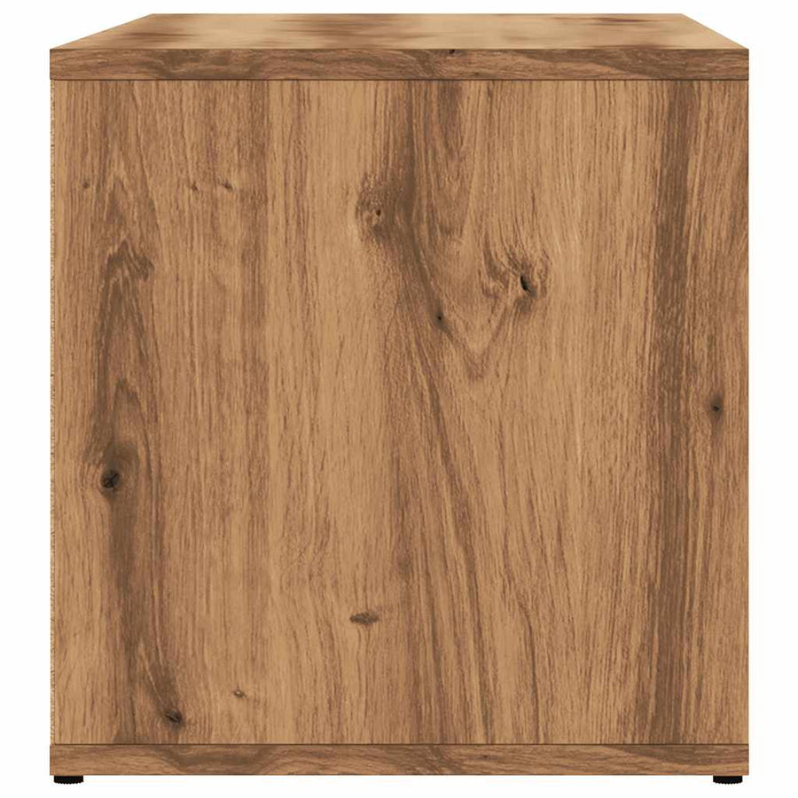 Tv-meubel 80x34x35,5 cm bewerkt hout artisanaal eikenkleur