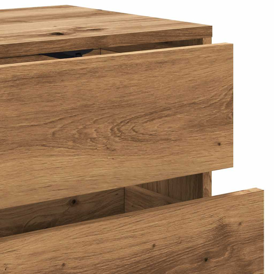 Tv-meubel 80x34x35,5 cm bewerkt hout artisanaal eikenkleur