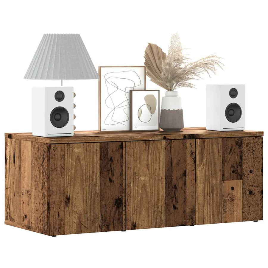 Tv-meubel 80x34x30 cm bewerkt hout oud houtkleurig